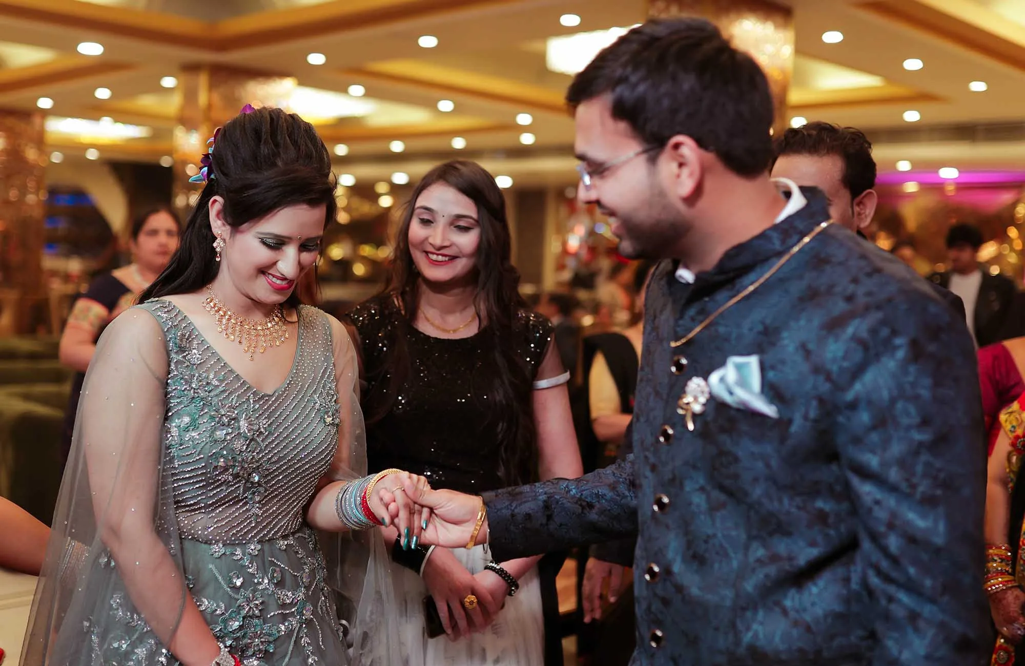 ring ceremony candid moment engagement photography faridabad